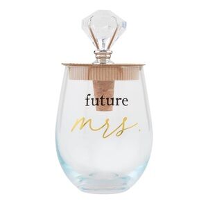 Future Mrs. Stemless Wine Glass with Cork Lid